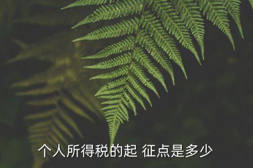 個稅起征點(diǎn)是多少,2023個稅起征點(diǎn)是多少