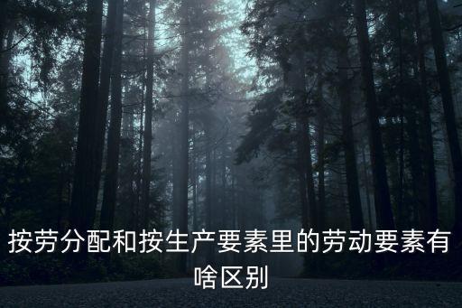 什么是按勞分配，按勞分配和按勞動要素分配的區(qū)別