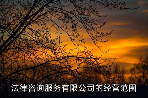 法律咨詢服務(wù)有限公司的經(jīng)營范圍