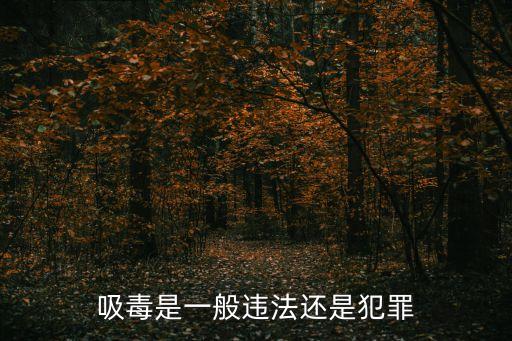 吸毒是一般違法還是犯罪