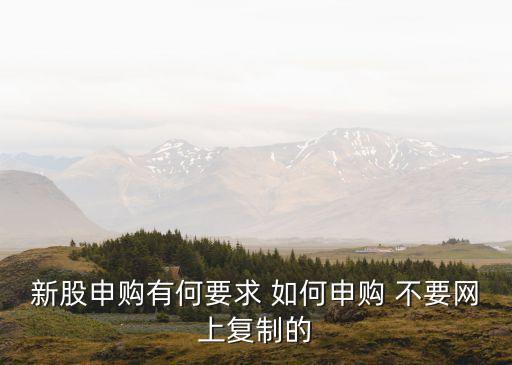 新股申購有何要求 如何申購 不要網(wǎng)上復(fù)制的