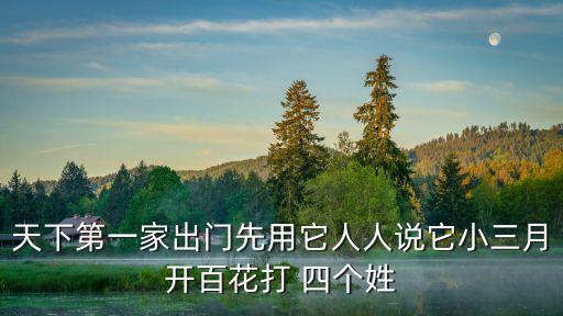 天下第一家出門先用它人人說它小三月開百花打 四個姓
