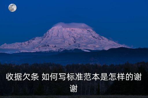 收據(jù)欠條 如何寫標準范本是怎樣的謝謝
