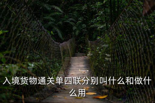 入境貨物通關(guān)單四聯(lián)分別叫什么和做什么用