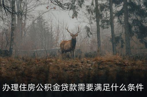住房公積金貸款需要什么條件，在符合哪些條件下才可以申請(qǐng)公積金貸款