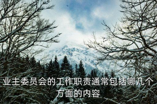業(yè)主委員會的工作職責通常包括哪幾個方面的內容