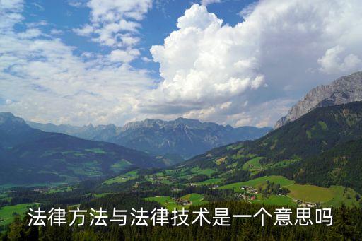 法律方法，法律手段是什么樣的