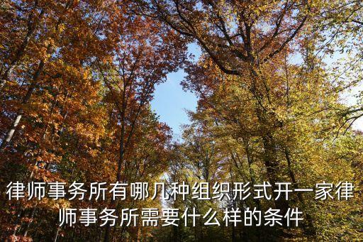 律師事務(wù)所有哪幾種組織形式開(kāi)一家律師事務(wù)所需要什么樣的條件