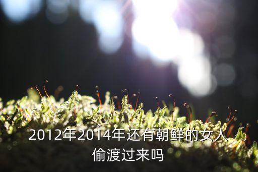 朝鮮偷渡，2012年2014年還有朝鮮的女人偷渡過來嗎