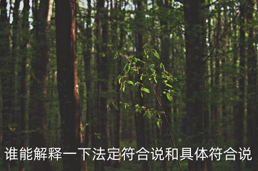 法定符合說(shuō)，誰(shuí)能解釋一下法定符合說(shuō)和具體符合說(shuō)