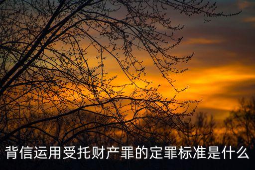 背信運(yùn)用受托財產(chǎn)罪的定罪標(biāo)準(zhǔn)是什么