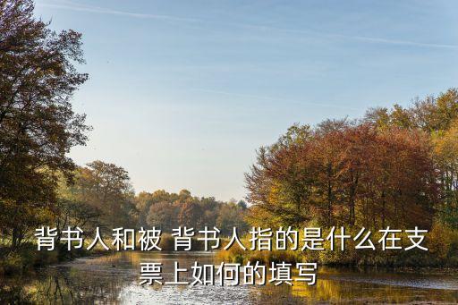  背書人和被 背書人指的是什么在支票上如何的填寫