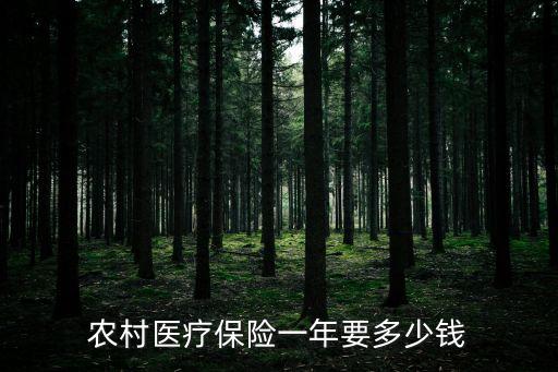農(nóng)村醫(yī)療保險一年要多少錢