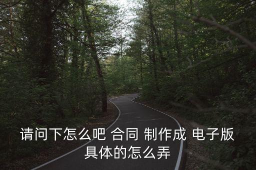 請問下怎么吧 合同 制作成 電子版具體的怎么弄