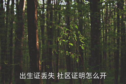 出生證丟失 社區(qū)證明怎么開