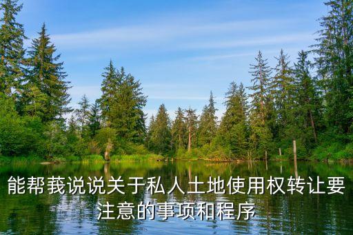 能幫莪說說關(guān)于私人土地使用權(quán)轉(zhuǎn)讓要注意的事項(xiàng)和程序