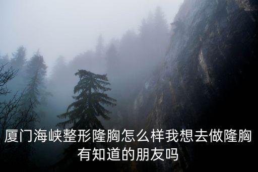 廈門海峽整形隆胸怎么樣我想去做隆胸有知道的朋友嗎