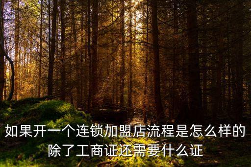 如果開一個(gè)連鎖加盟店流程是怎么樣的除了工商證還需要什么證