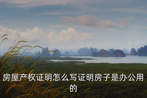 房屋產(chǎn)權證明怎么寫證明房子是辦公用的