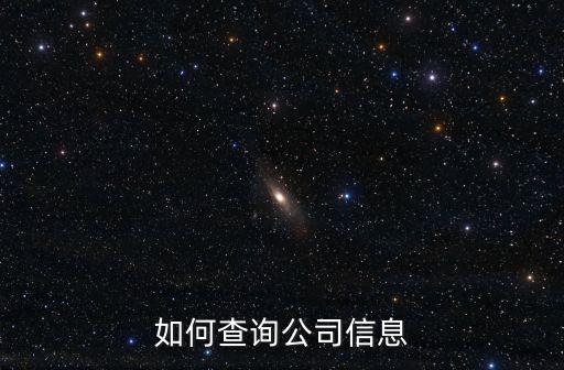 如何查詢公司信息