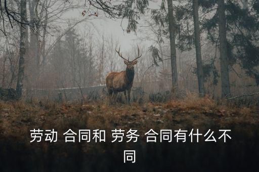 勞動 合同和 勞務(wù) 合同有什么不同