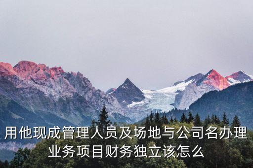 用他現(xiàn)成管理人員及場(chǎng)地與公司名辦理業(yè)務(wù)項(xiàng)目財(cái)務(wù)獨(dú)立該怎么