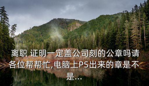 在線制作離職證明蓋章,電子公章怎么制作