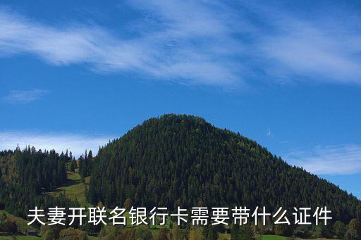 夫妻開聯(lián)名銀行卡需要帶什么證件
