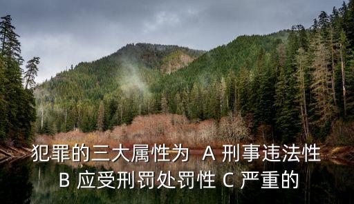 犯罪的三大屬性為  A 刑事違法性 B 應(yīng)受刑罰處罰性 C 嚴(yán)重的