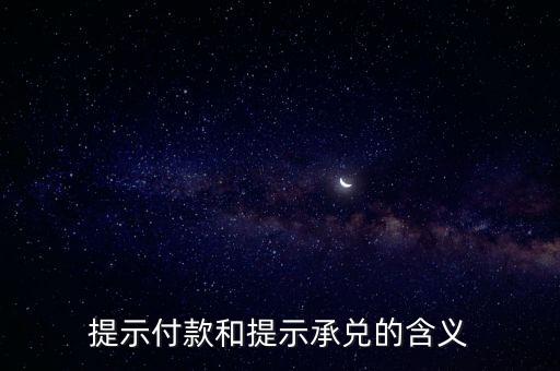 提示承兌，提示付款和提示承兌