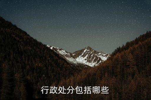 行政處分包括哪些