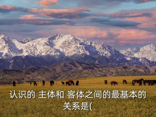 認(rèn)識(shí)的 主體和 客體之間的最基本的關(guān)系是(