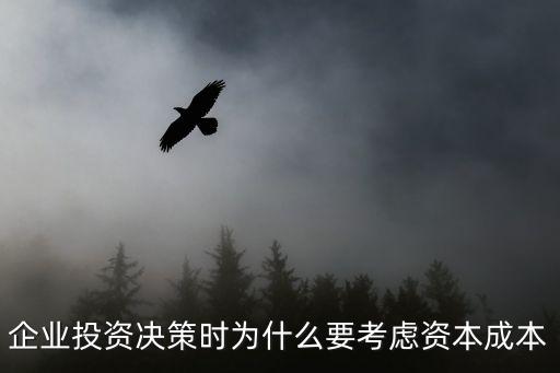 企業(yè)投資決策時為什么要考慮資本成本