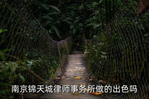 南京錦天城律師事務(wù)所做的出色嗎