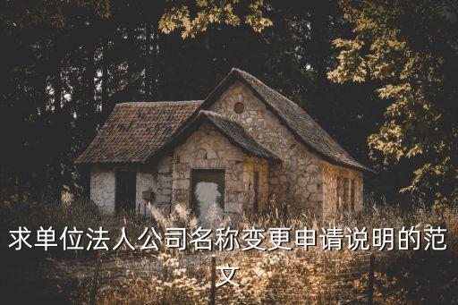 公司更名情況說明，求單位法人公司名稱變更申請說明的范文