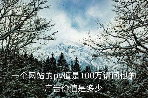 一個網站的pv值是100萬請問他的廣告價值是多少