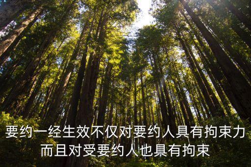 要約人，要約一經(jīng)生效不僅對要約人具有拘束力而且對受要約人也具有拘束