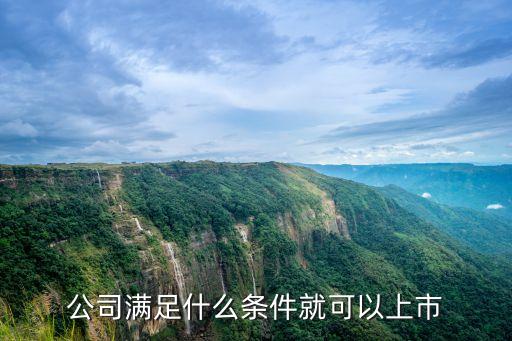企業(yè)上市條件，公司滿足什么條件就可以上市