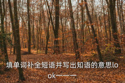 填單詞補全短語并寫出知語的意思look一一一