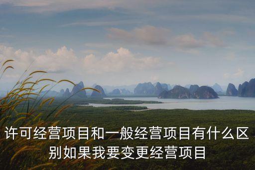 許可經(jīng)營(yíng)項(xiàng)目，這些屬于許可經(jīng)營(yíng)項(xiàng)目那些屬于一般經(jīng)營(yíng)項(xiàng)目啊