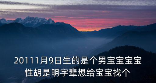 20111月9日生的是個(gè)男寶寶寶寶性胡是明字輩想給寶寶找個(gè)