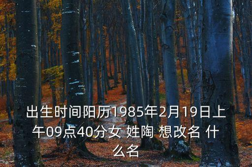 陶冉，出生時間陽歷1985年2月19日上午09點40分女 姓陶 想改名 什么名