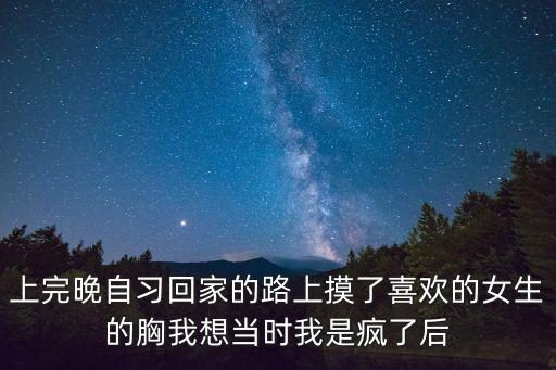 摸女同學(xué)胸，上完晚自習(xí)回家的路上摸了喜歡的女生的胸我想當(dāng)時(shí)我是瘋了后