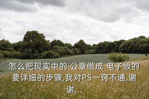 怎么把現(xiàn)實中的 公章做成 電子版的要詳細的步驟,我對PS一竅不通,謝謝...