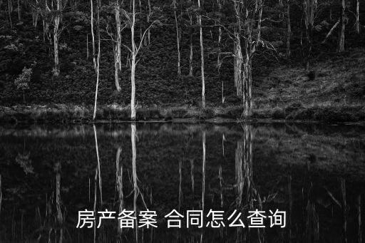 房產(chǎn)備案 合同怎么查詢