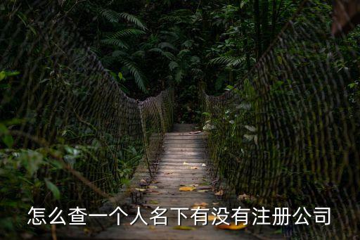 怎么查一個(gè)人名下有沒(méi)有注冊(cè)公司