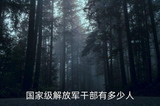 國(guó)家級(jí)解放軍干部有多少人