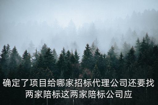 確定了項目給哪家招標代理公司還要找兩家陪標這兩家陪標公司應(yīng)