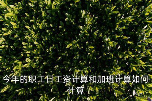 日工資，日工資計(jì)算標(biāo)準(zhǔn)