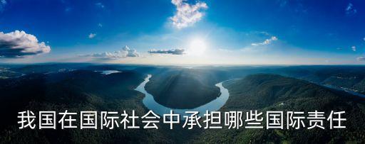 國(guó)家責(zé)任，我國(guó)在國(guó)際社會(huì)中承擔(dān)哪些國(guó)際責(zé)任